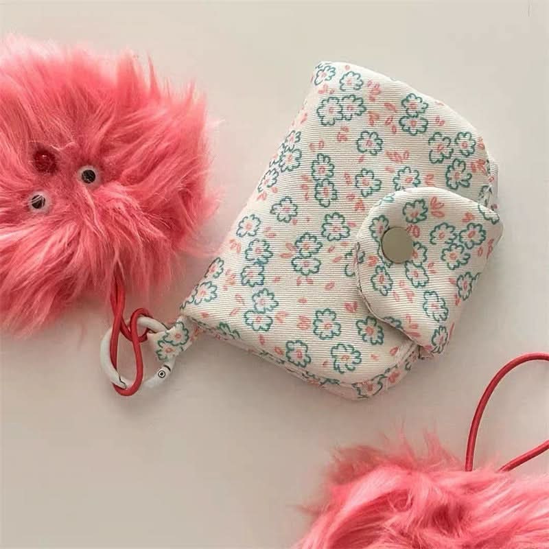 Cute Rabbit Floral Coin Purse for Kids (Keychain not included)