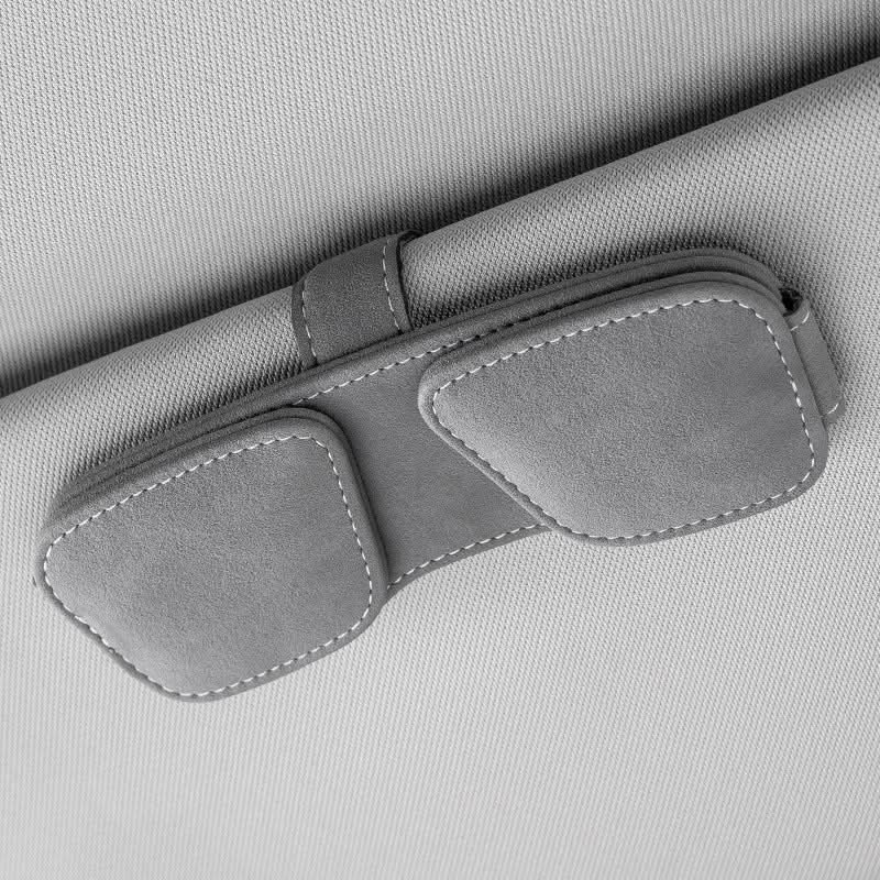 PU Leather Car Sun Visor Glasses Clip