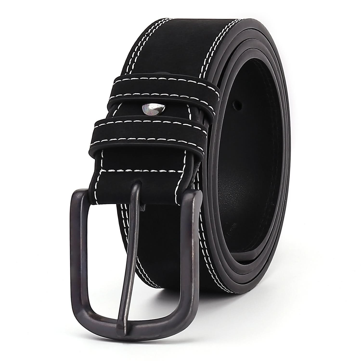Men's Leather Business Belt - Black
