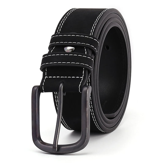 Men's Leather Business Belt - Black