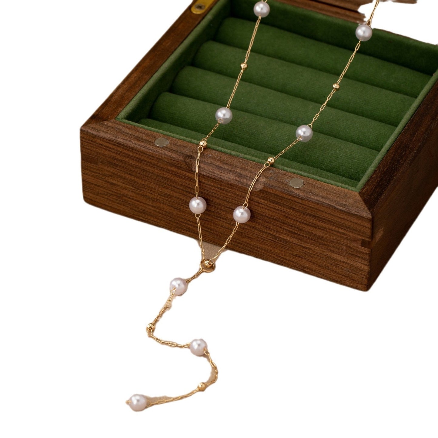 Korean Imitation Pearl Y Necklace – Elegant Minimalist Jewelry for Women