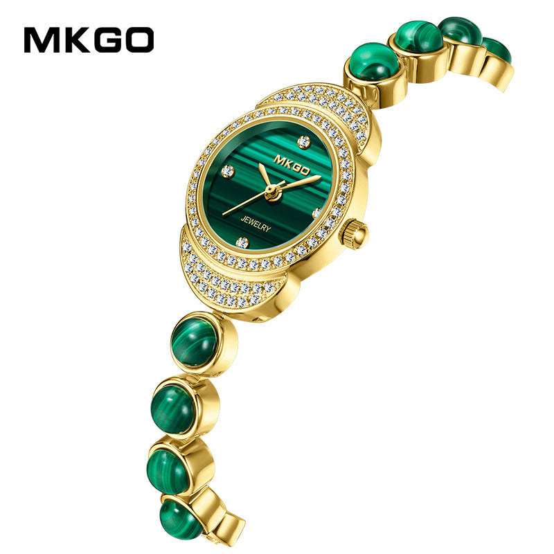 MKGO Women’s Quartz Watch – Classic Green Waterproof Fashion Bracelet Watch