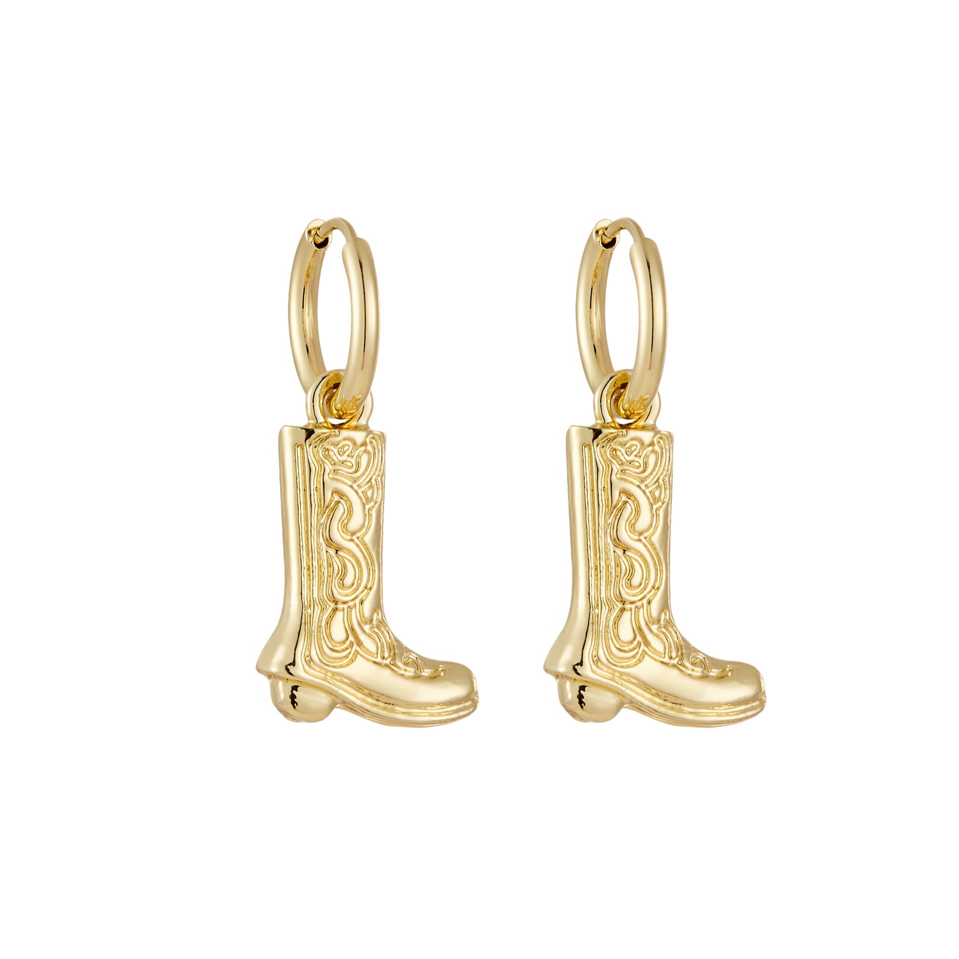 Cowboy Boots Pendant Necklace and Earrings Set – Unisex Zinc Alloy Jewelry