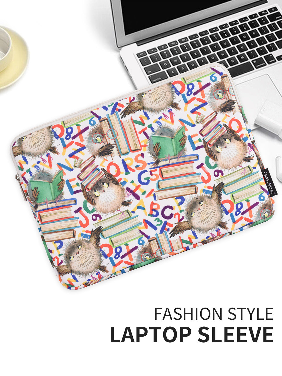 Waterproof Laptop Sleeve 11-15 Inch Tablet Case – Multicolor Scholarly Owls Design