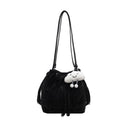 Women’s PU Leather Drawstring Backpack – Stylish Bucket Messenger Bag
