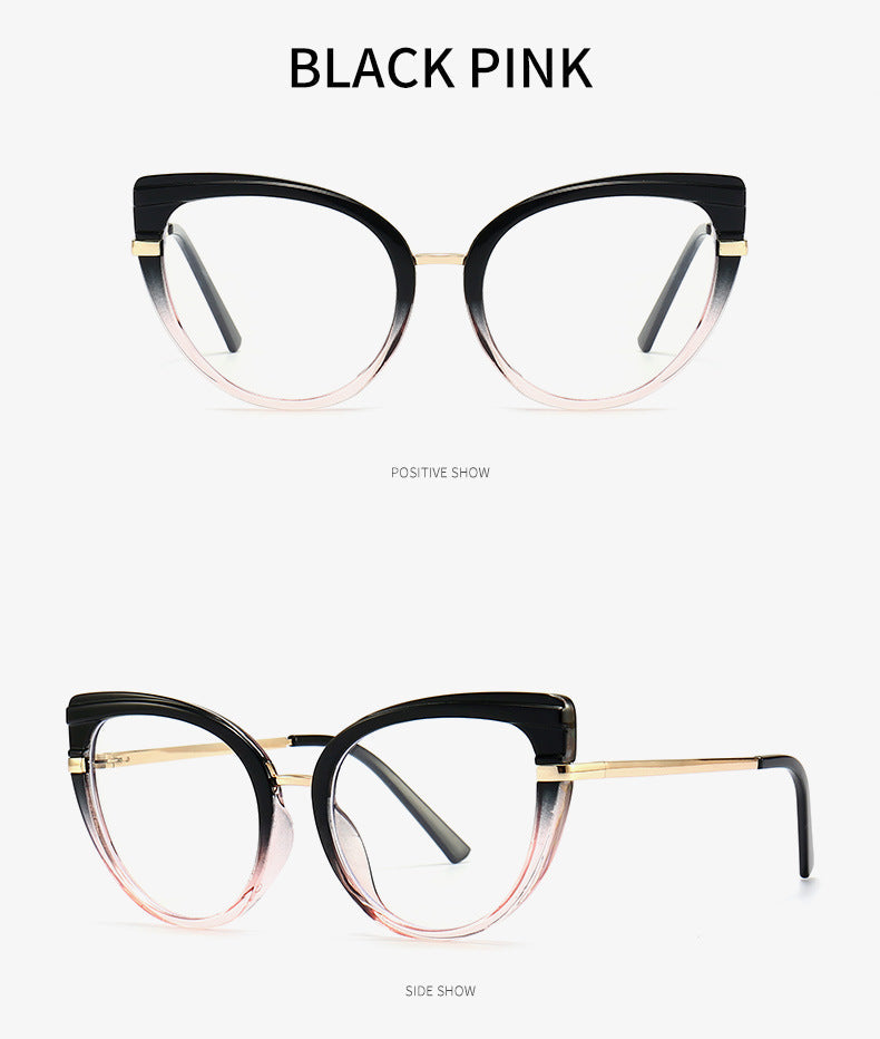 Classic Cat Eye Anti-Blue Light Glasses for Women – TR90 Retro Flat Frame