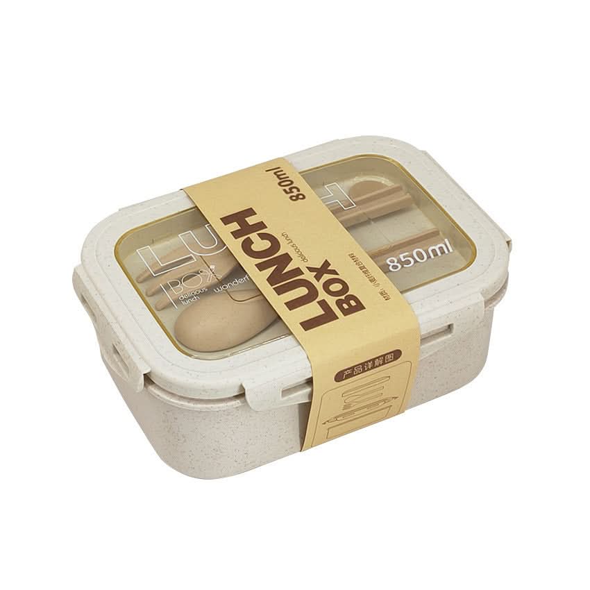 Japanese-Style Microwave-Safe Wheat Straw Lunch Box – 850ml