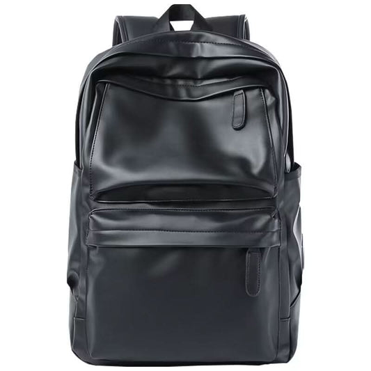 Unisex Urban Style PU Leather Student Backpack – Laptop Bag, 14-Inch Capacity