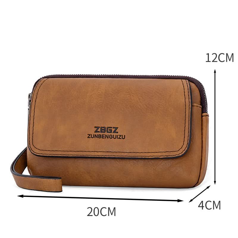 Men’s Leather Waist Phone Bag – Multi-Functional Coin Purse