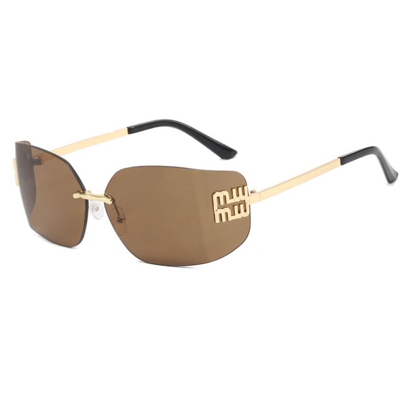 Women's Street Style Frameless Slim Sunglasses – Retro Gold Frame