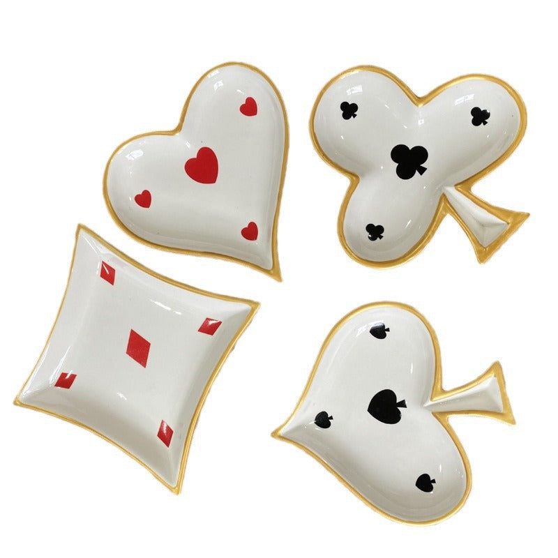 White Ceramic Jewelry & Snack Plate – Versatile Porcelain Dish for Home Storage