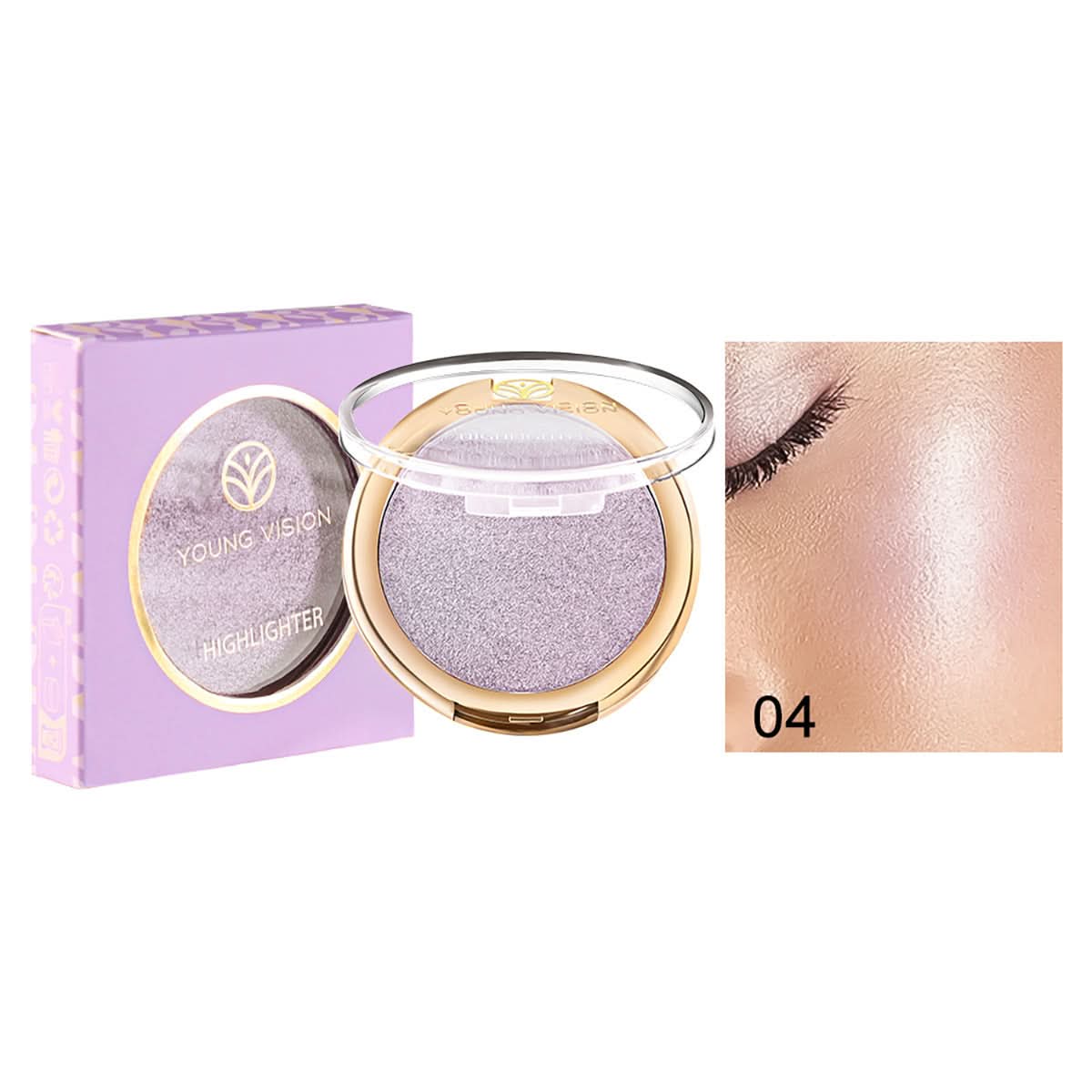 YOUNG VISION Baked Highlighter Powder – Brightening & Contouring, Polarized Glow