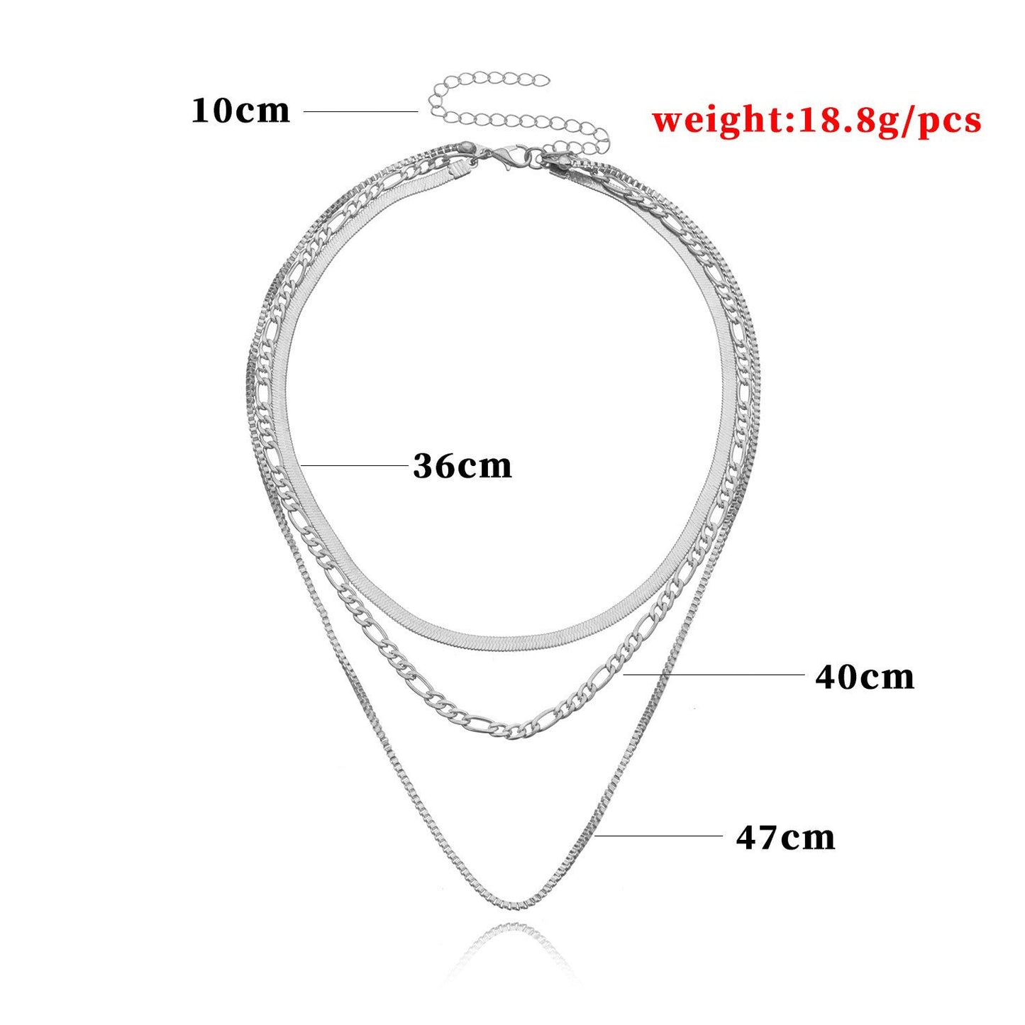 Geometric Layered Chain Necklace for Women – Punk Short Statement Jewelry