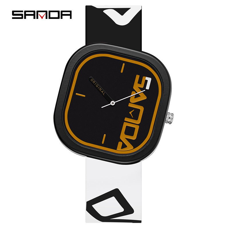 Sanda Square Sports Watch – Waterproof Silicone Analog Watch for Students & Casual Wear
