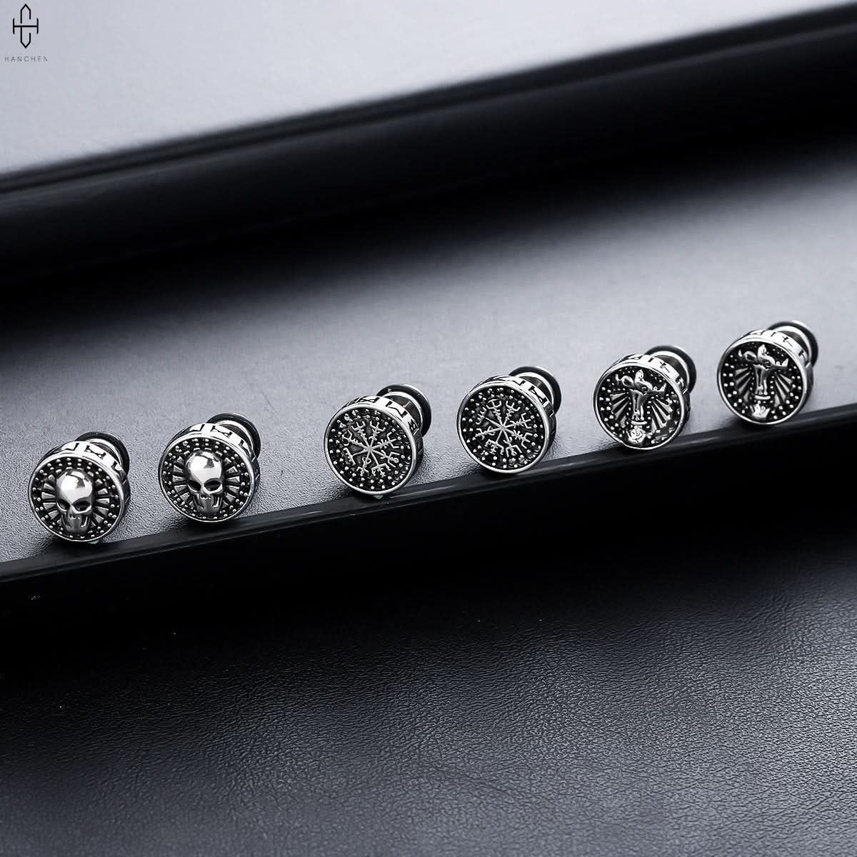 Men’s Retro Skull Earrings – Edgy Punk Style Jewelry