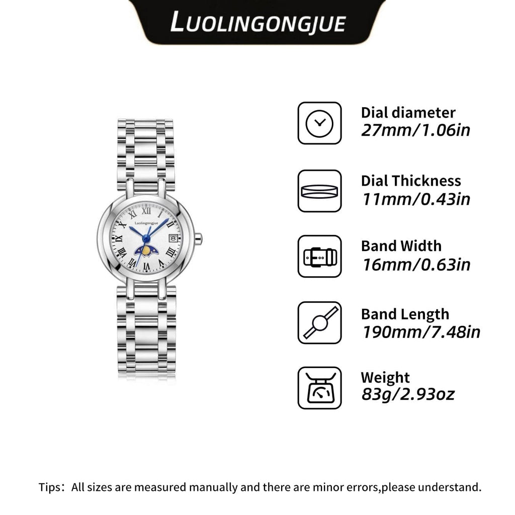Women’s Elegant Star & Moon Quartz Watch – Stainless Steel