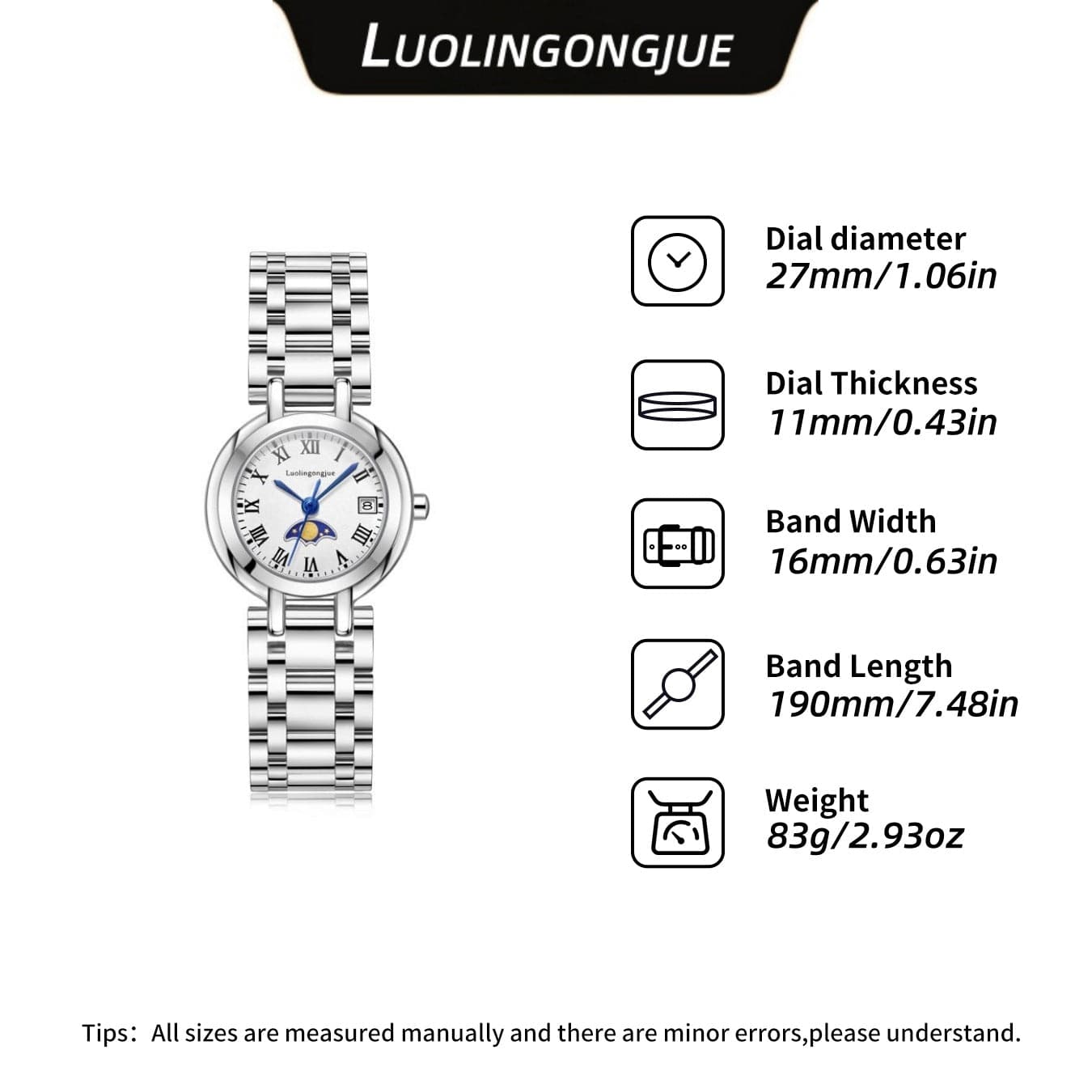 Women’s Elegant Star & Moon Quartz Watch – Stainless Steel