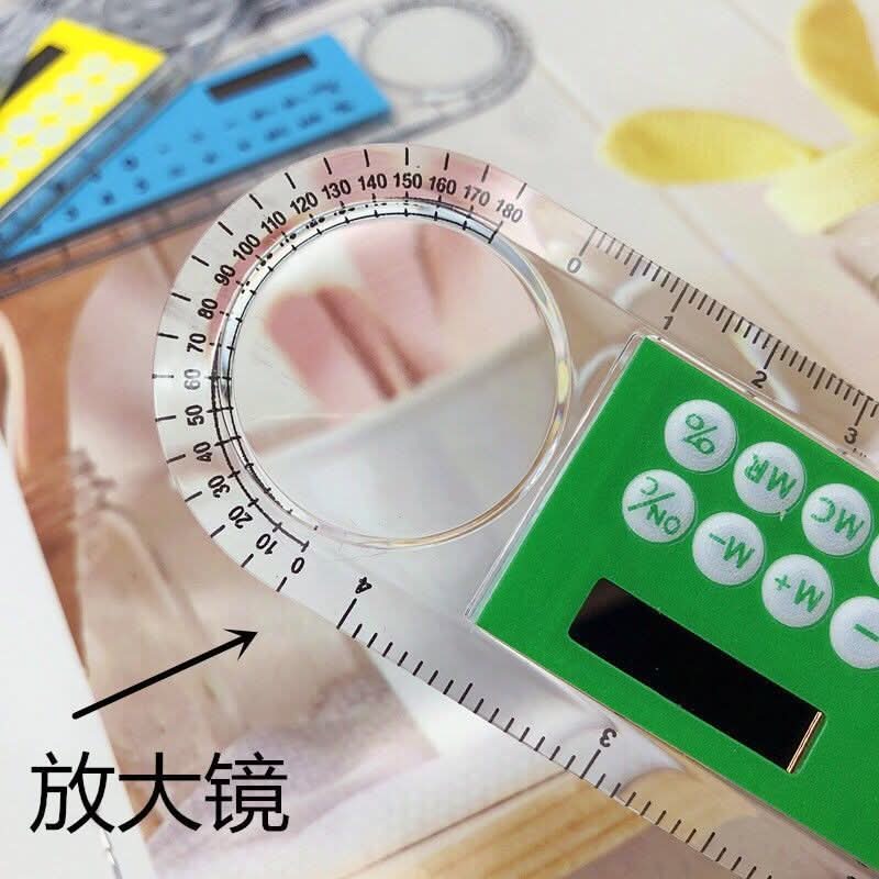 Multifunctional Protractor Ruler with Magnifying Glass