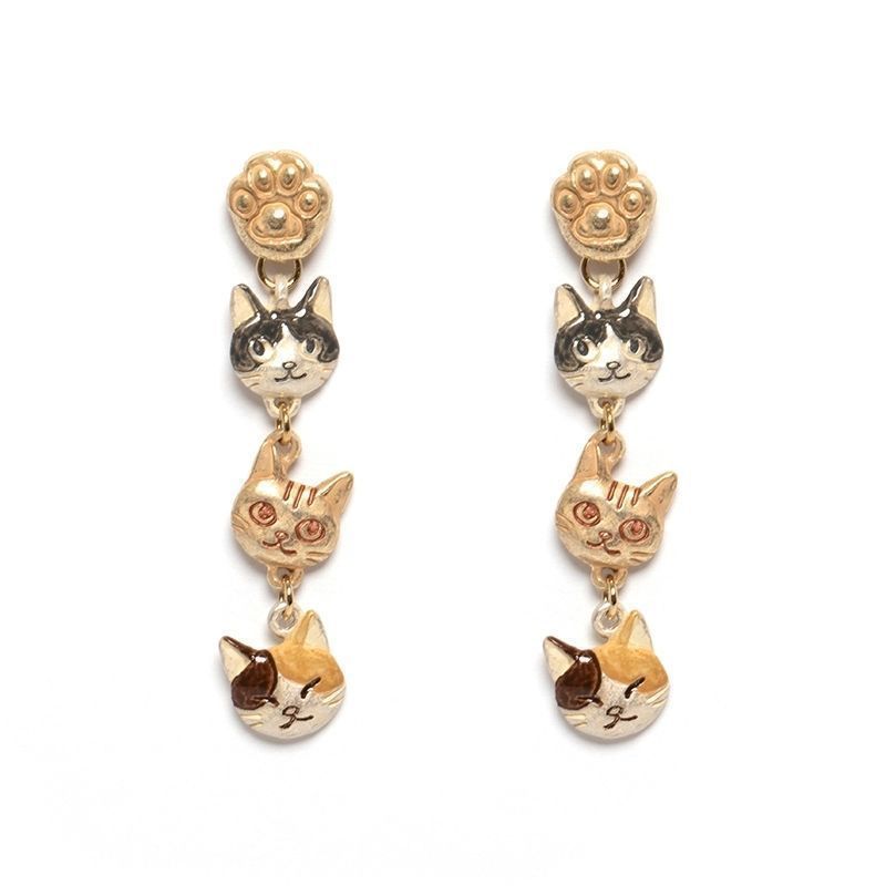 Cat Face Dangler Earrings – Cool Alloy Jewelry