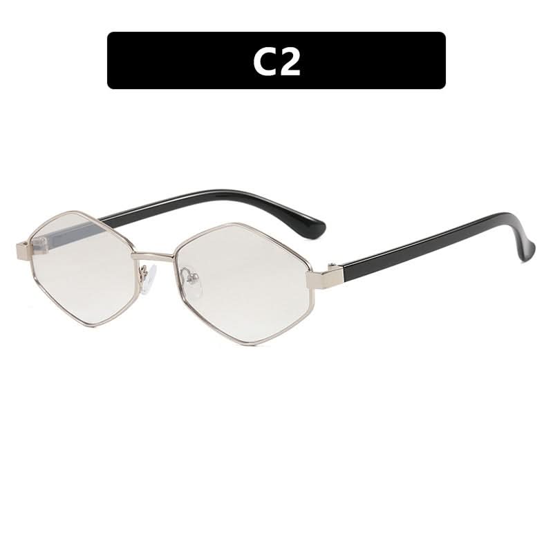 Diamond-Shaped Sunglasses – Street Style Full-Frame Metal, UV400 Sun Protection