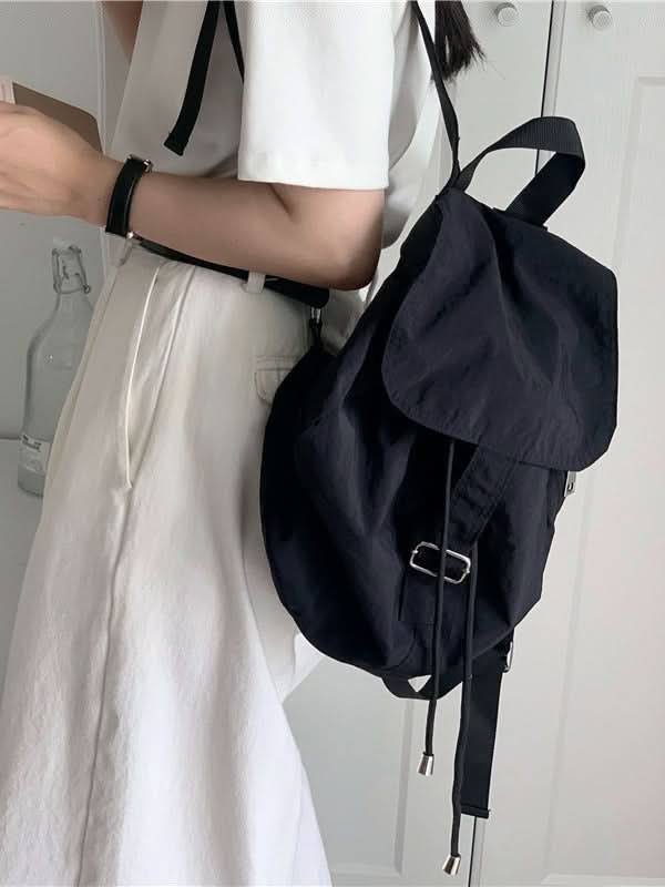 Unisex Large-Capacity Canvas Backpack – Drawstring Bag for Daily Use