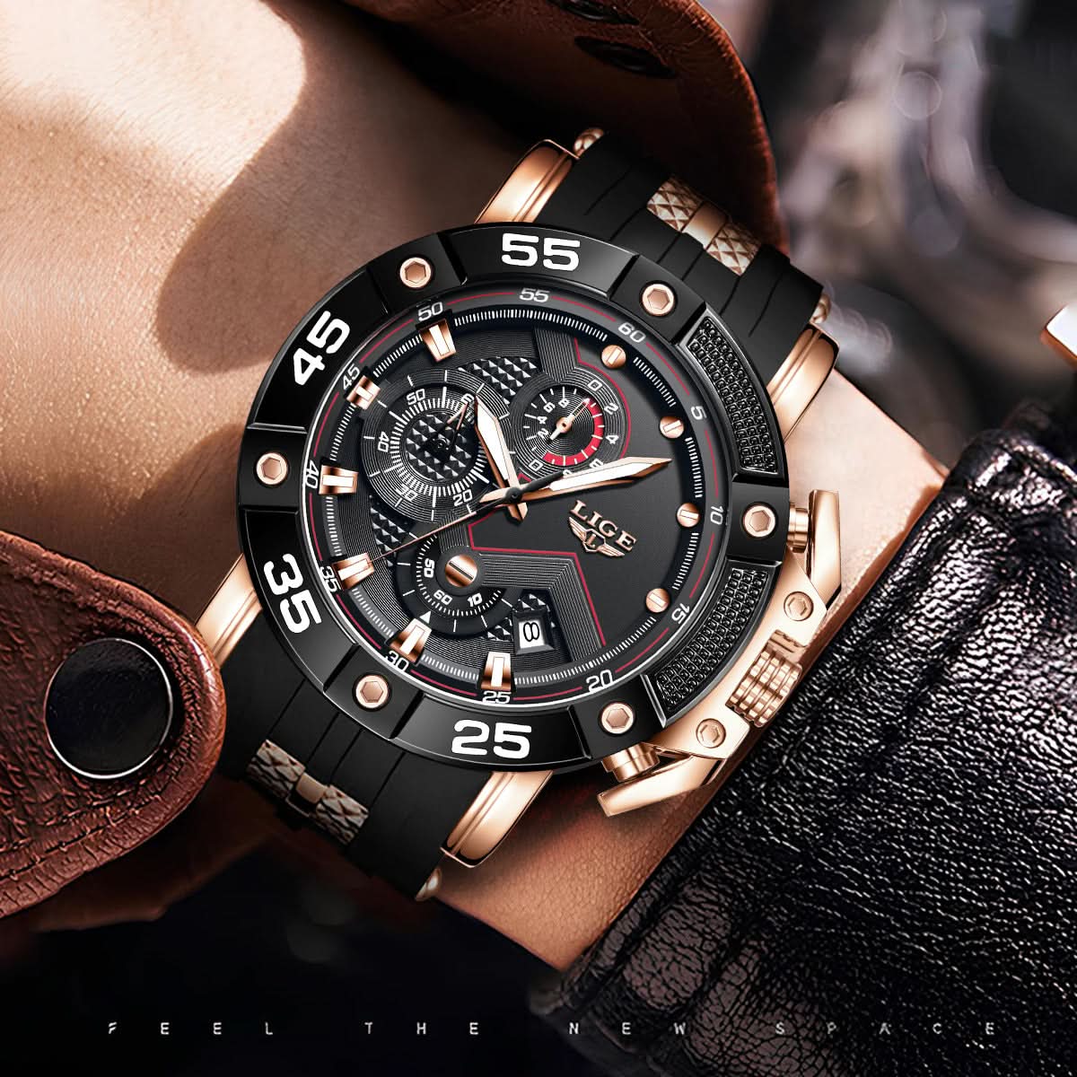 Men’s Chronograph Quartz Watch – Luminous Dial, Business Watch