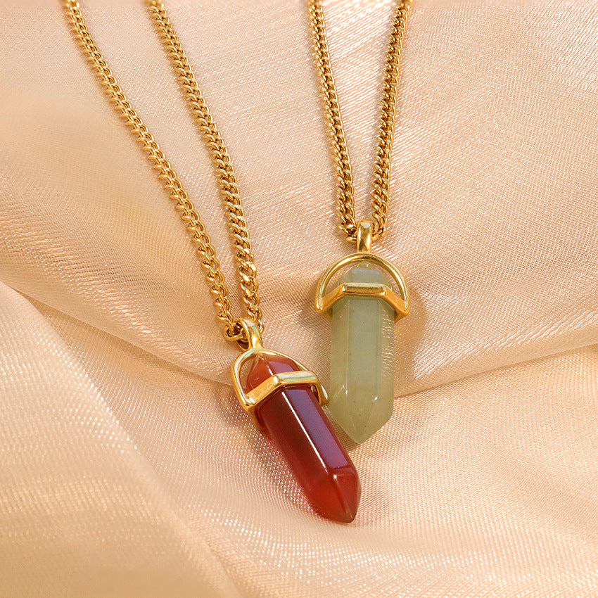 Crystal Point Gemstone Pendant Necklace – Mystic Glam Style Jewelry for Women