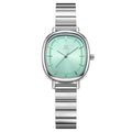 SK Women’s Quartz Watch – Oval Dial, Stainless Steel Strap, 30M Waterproof Wristwatch