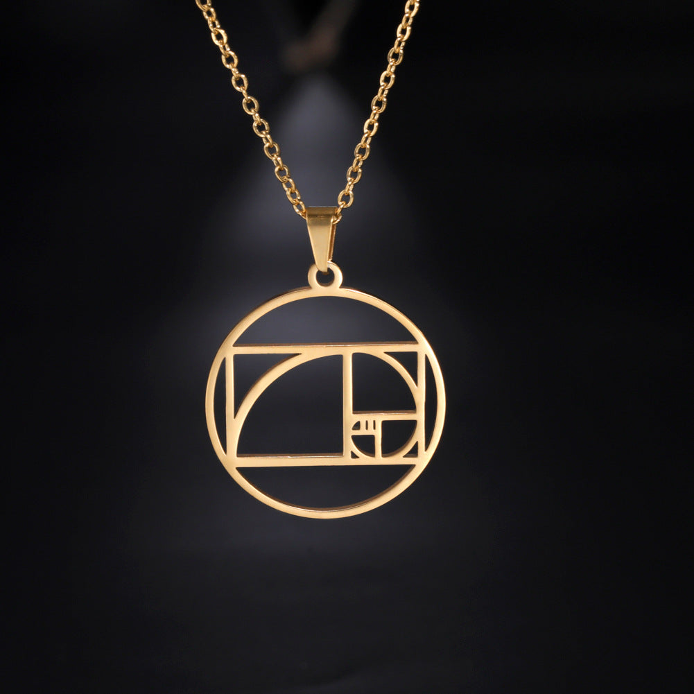Retro Geometric Pendant Necklace – Minimalist Hollow Square & Circle Chain for Women