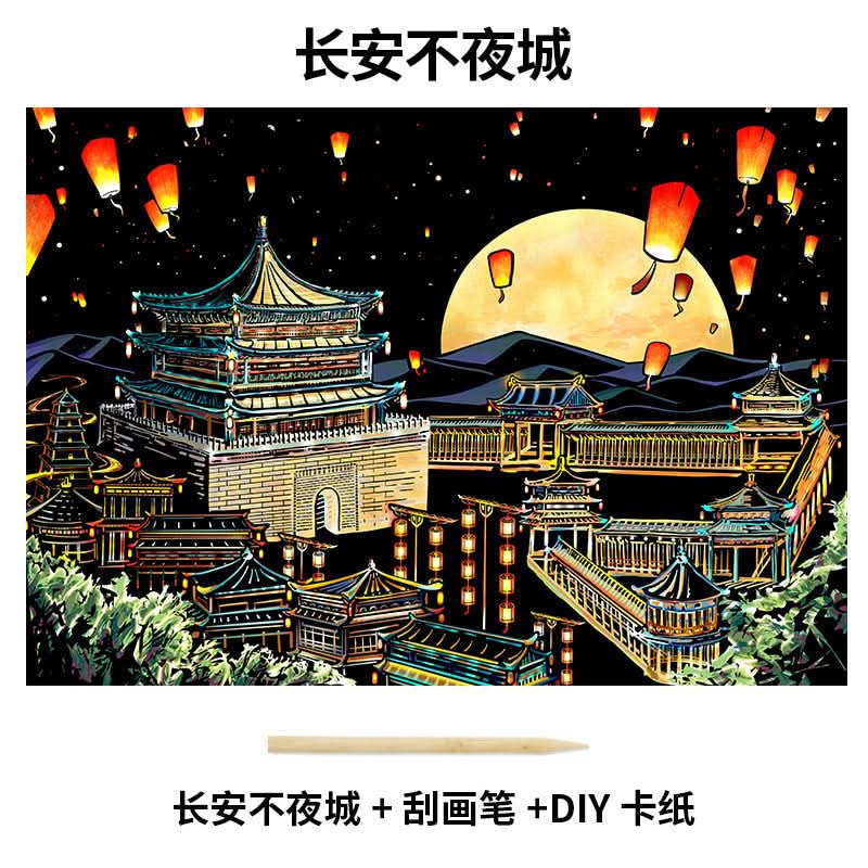 DIY Cityscape Scratch Art Kit