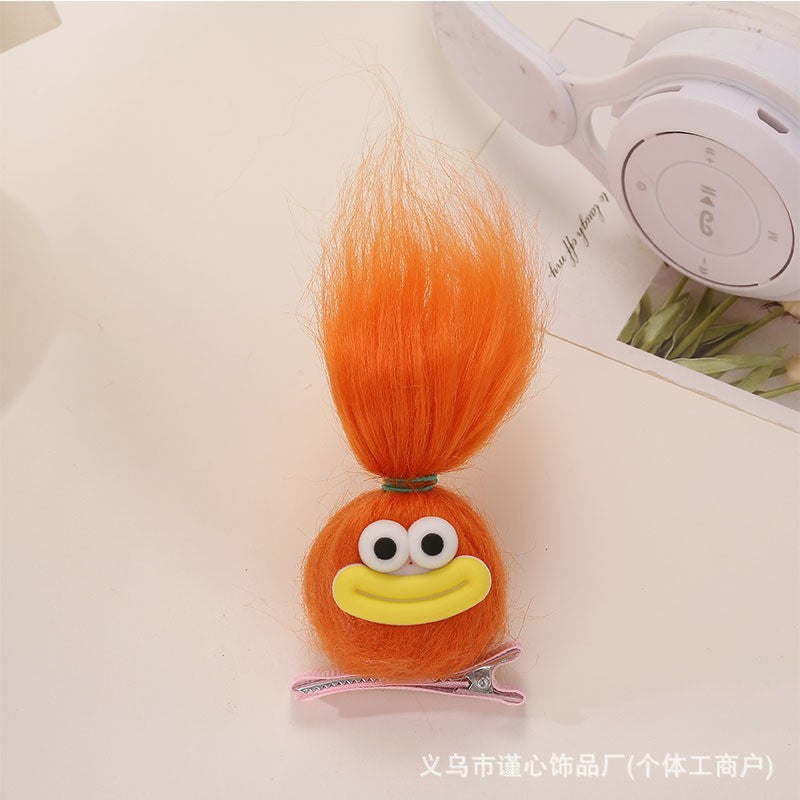 Plush Cute Doll Hair Clips – Handmade Dopamine Duckbill Clips for Girls (Pack of 8)