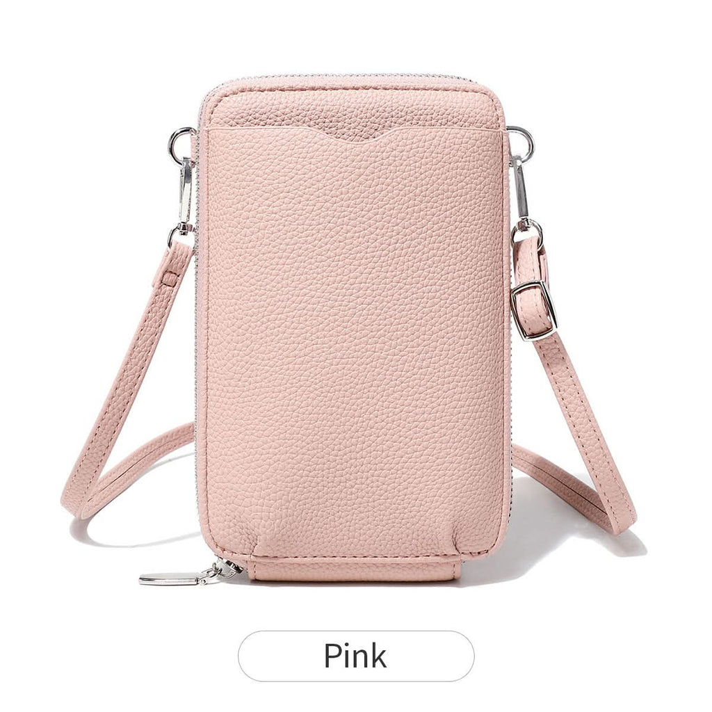 Women's Crossbody Phone Bag – Lychee Pattern PU Leather Daily Shoulder Bag
