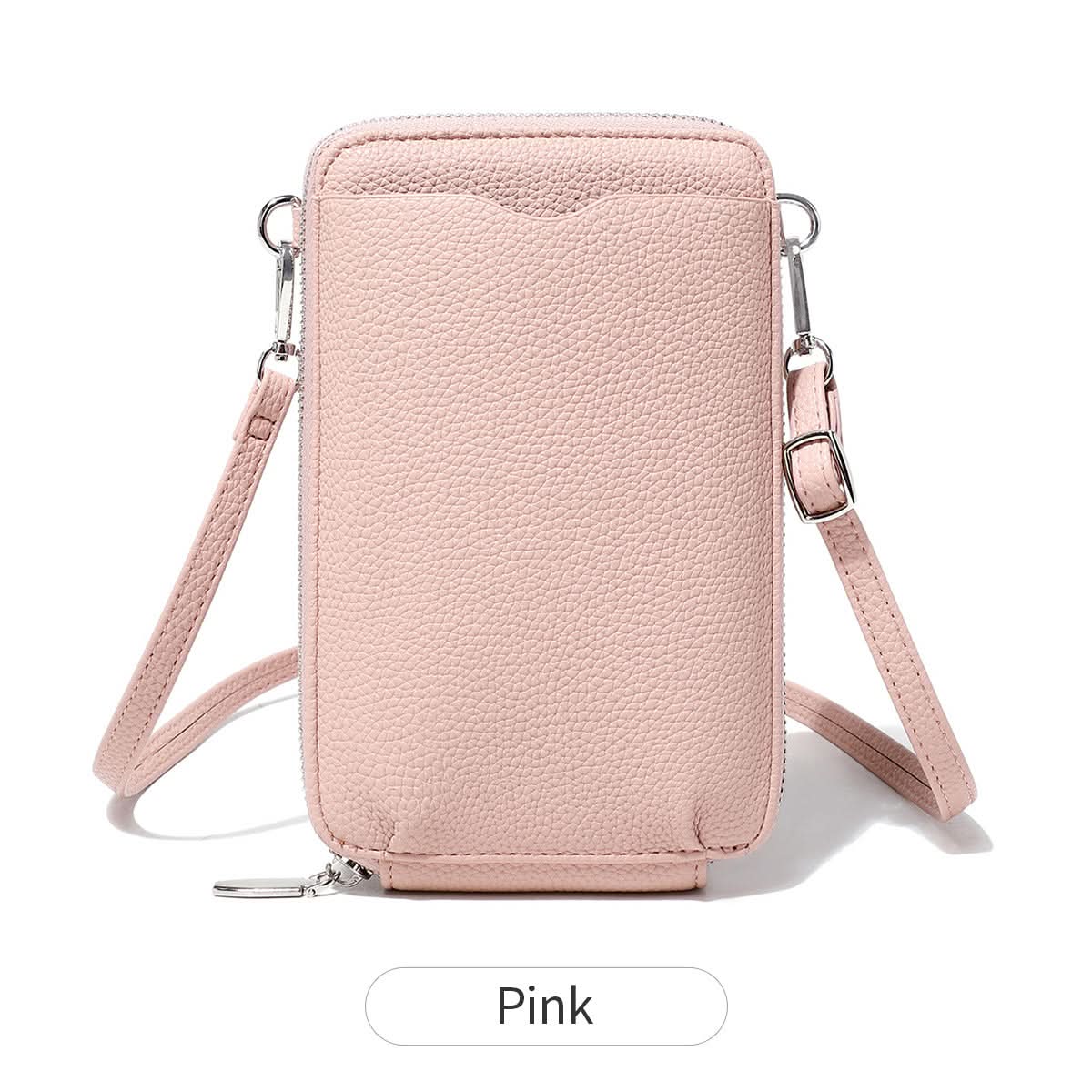 Women's Crossbody Phone Bag – Lychee Pattern PU Leather Daily Shoulder Bag