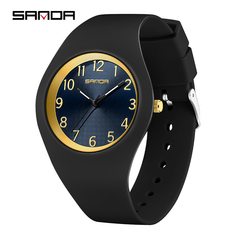 Sanda Slim Sports Watch – Waterproof Silicone Quartz Watch for Men and Women