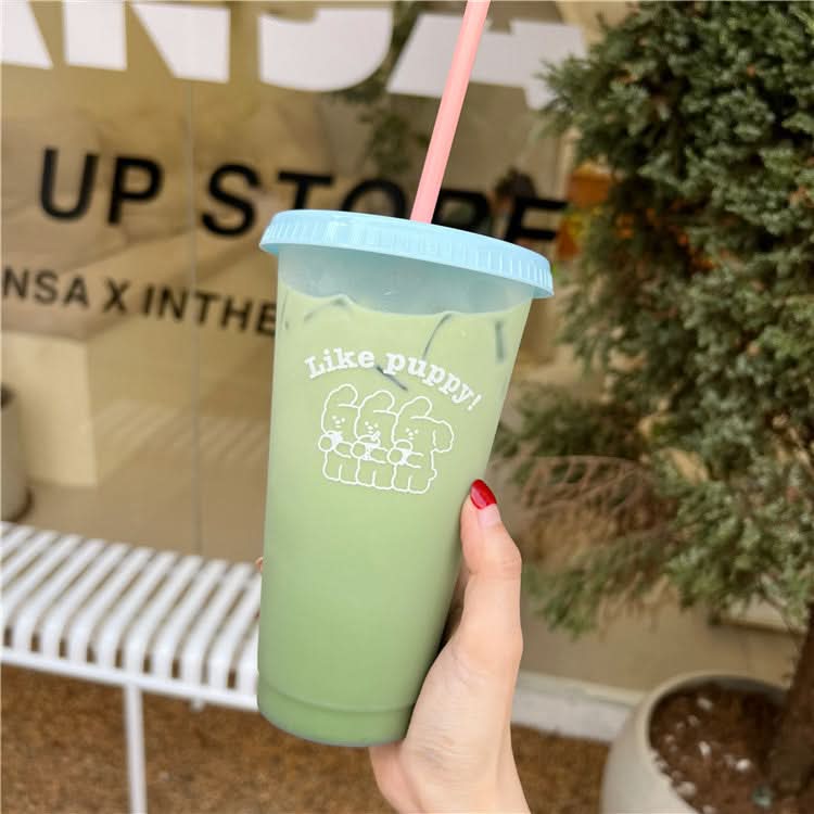 Korean Cartoon Puppy Travel Coffee Tumbler
