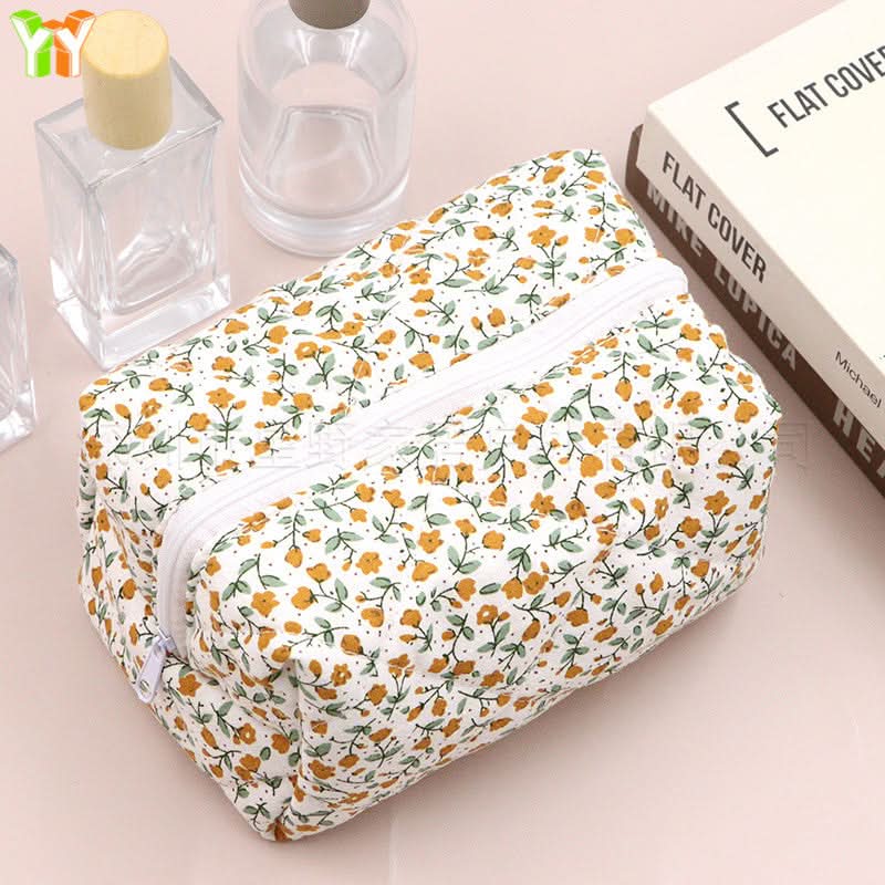 Spring Floral Large Capacity Travel Cosmetic Bag