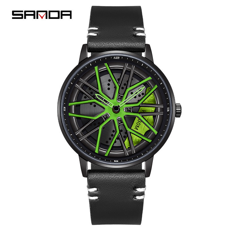 Sanda Classic Men’s Quartz Watch – Leather Strap, 30M Waterproof, Business Design