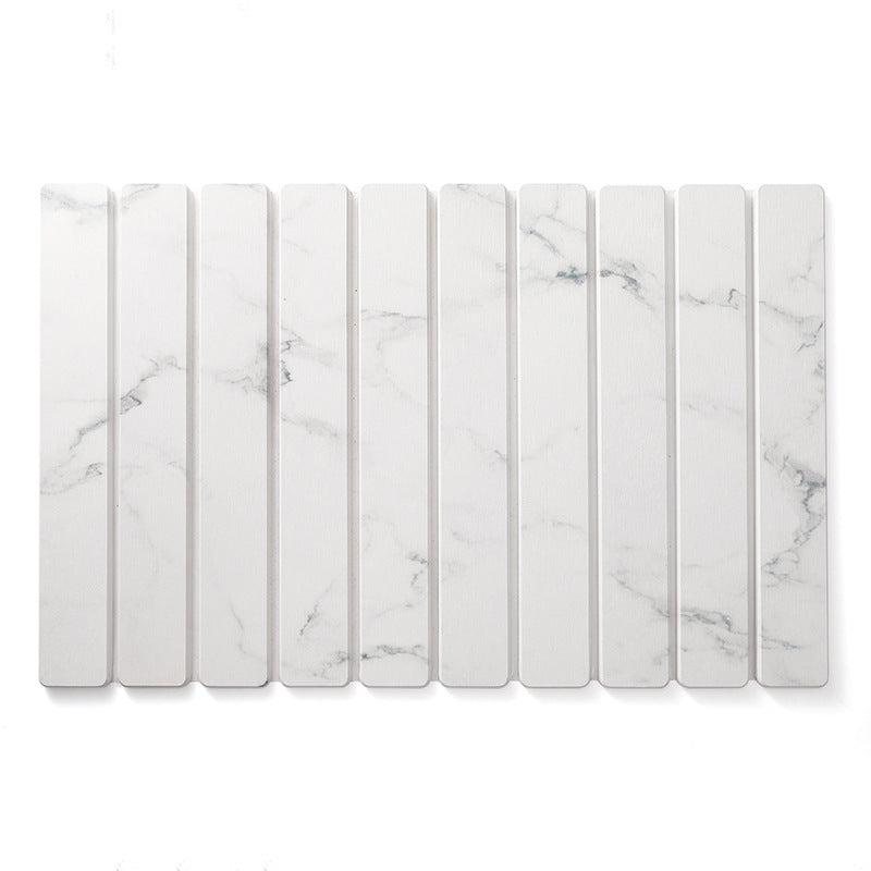 Marble Diatomite Foldable Drying Mat – Rectangular Water-Absorbing Countertop Pad