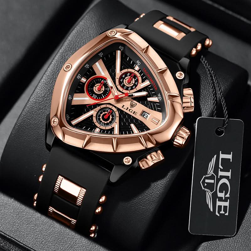 Men's Fashion Quartz Watch – Luminous Dial, Calendar Display, Silicone Strap
