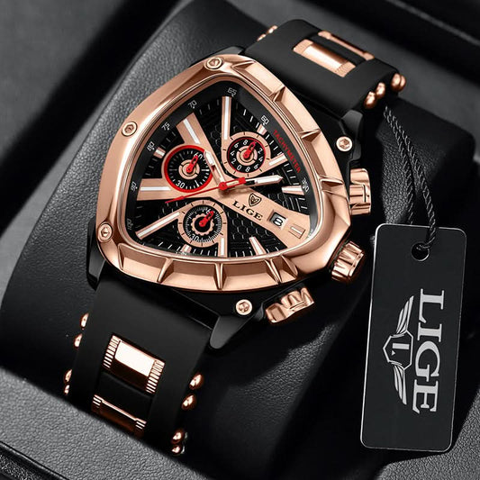 Men's Fashion Quartz Watch – Luminous Dial, Calendar Display, Silicone Strap