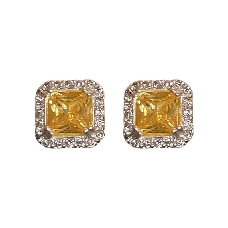 Men’s Trendy Zircon Earrings – Geometric Rock Studs
