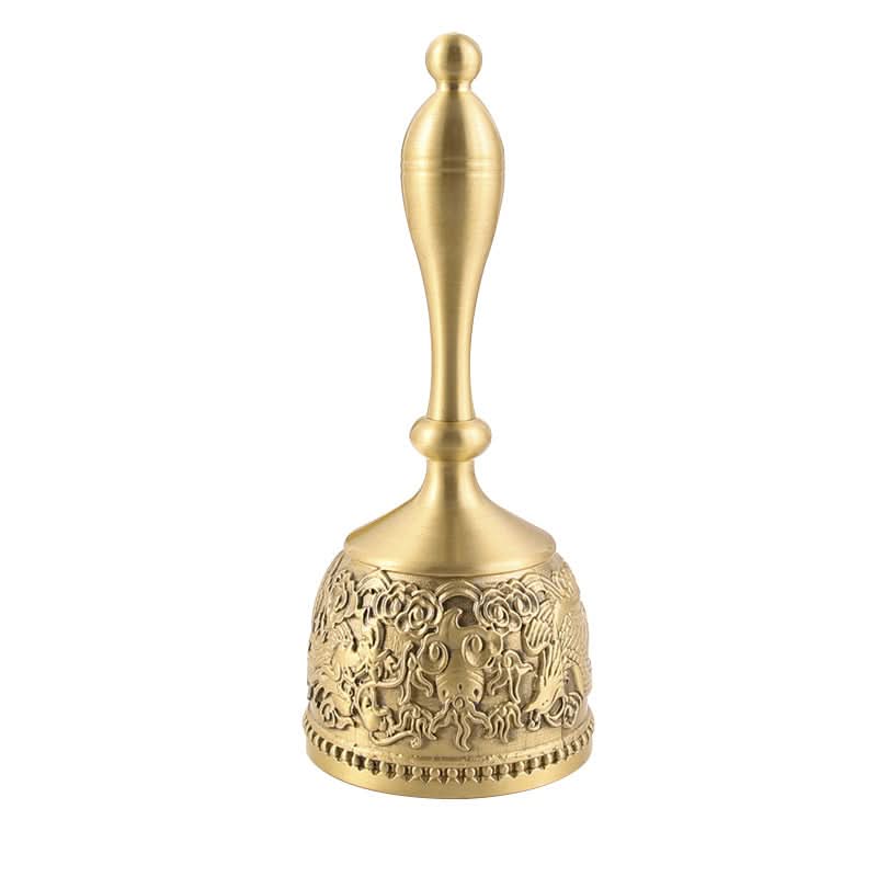 Pure Copper Rattle Bell - Hand Crank Brass Desk Ornament