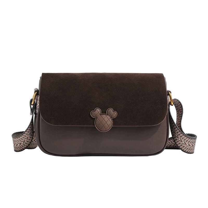 Women's Retro Small Square Leather Crossbody Bag – with Wide Strap