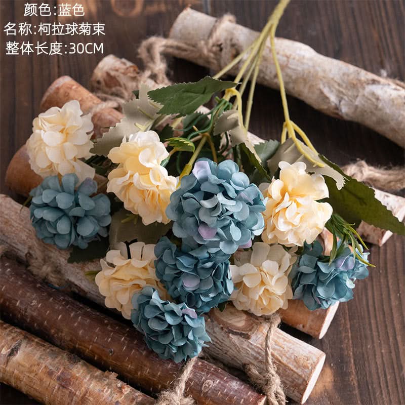 Set of 2 pcs. Ball Chrysanthemum Artificial Flower Bunch