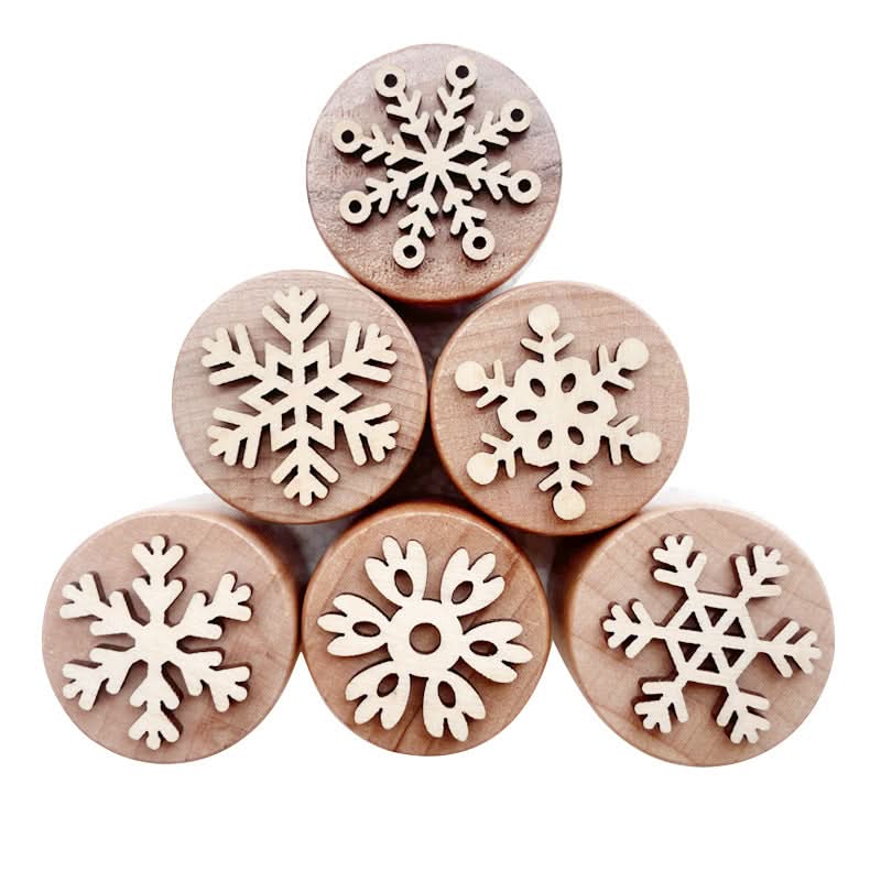 Children's Wooden Snowflake Stamp DIY Toy