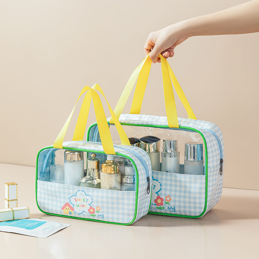 Transparent Toiletry Bag – Wet & Dry Separation PU Travel Cosmetic Organizer (Set of 4)