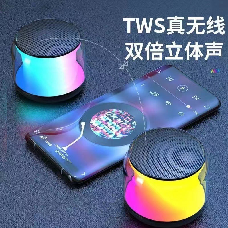 Bluetooth 5.3 Waterproof Mini Speaker – Portable RGB Subwoofer for Car, Home