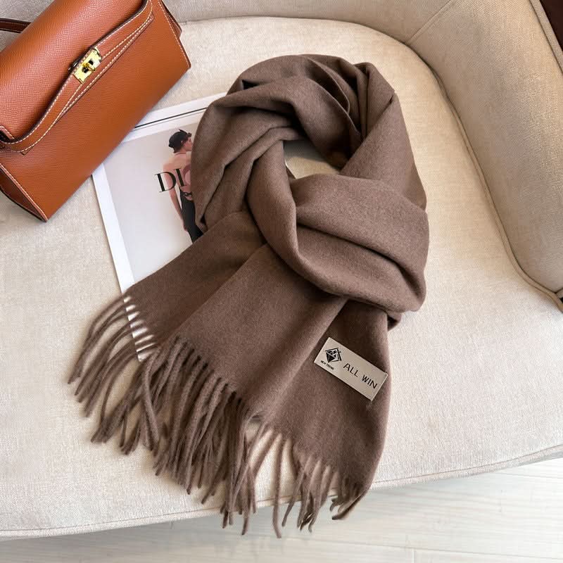 Solid Color Wool Blend Scarf for Women