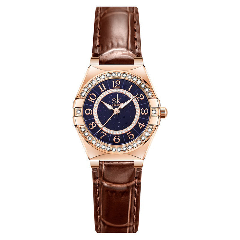 SK Women’s Quartz Watch – Numeral Dial, 30M Waterproof Round Dial Fashion Watch