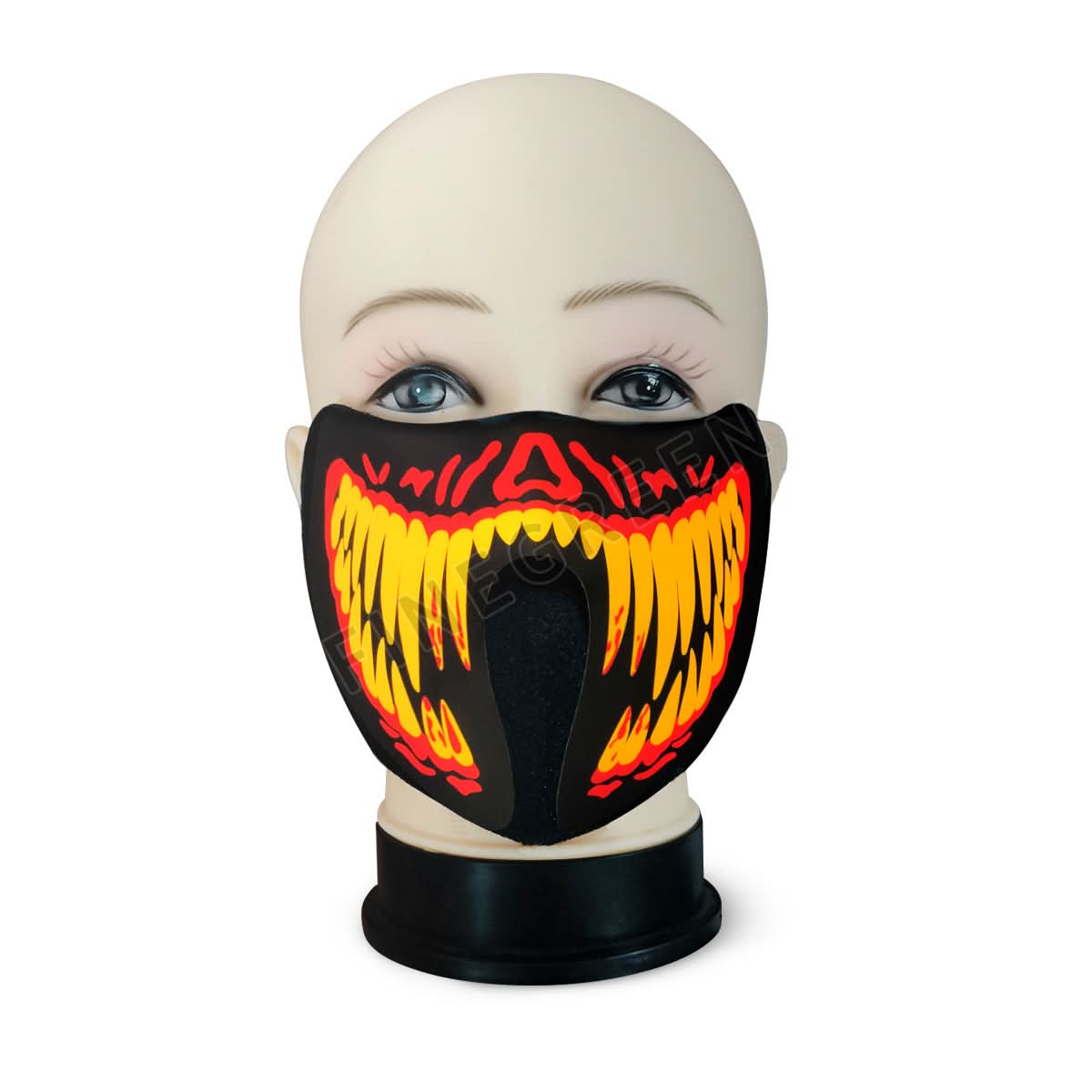 Voice-Controlled Glowing Halloween Mask, USB-Powered
